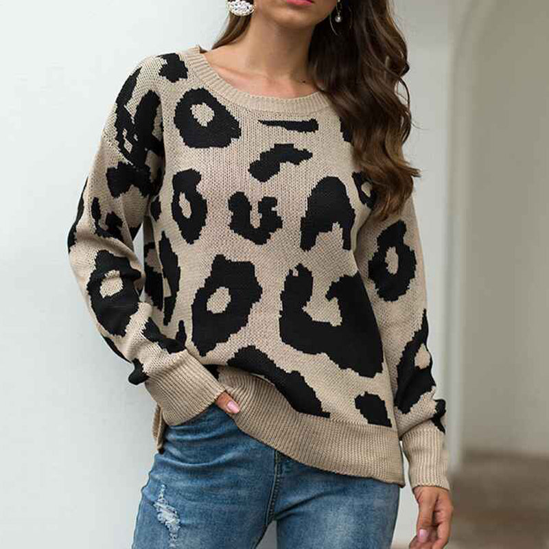 Khaki-Womens-Sweaters-Casual-Oversized-Leopard-Printed-Crew-Neck-Long-Sleeve-Knitted-Pullover-Tops-for-Winter-K354