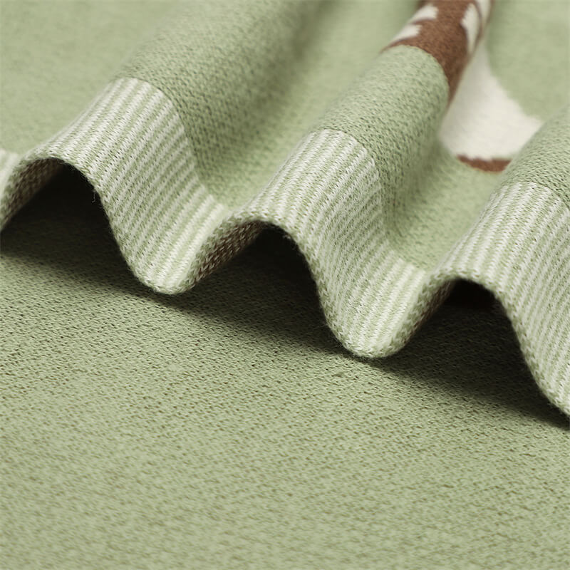 Light-Green-100_-Cotton-Baby-Blanket-Knit-Soft-Cozy-Swaddle-Receiving-Blankets-Toddler-Infant-Blanket-with-Lovely-House-A044-Detail-1