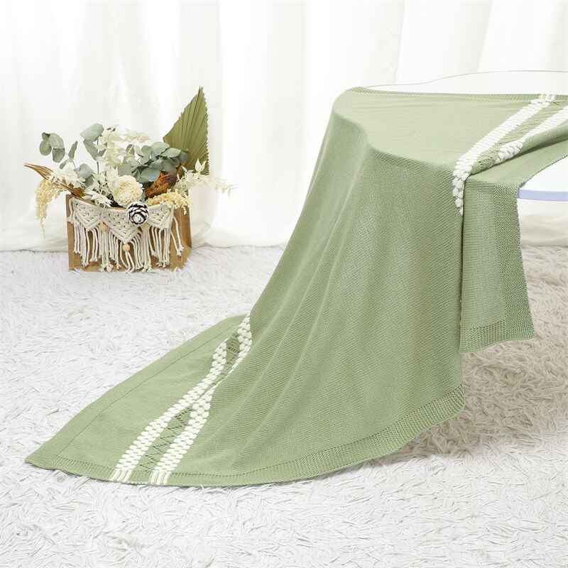Light-Green-Baby-Blanket-Cotton-Knit-Soft-Cozy-Newborn-Boy-Girls-Swaddle-Receiving-Blanket-A076-Scenes-4