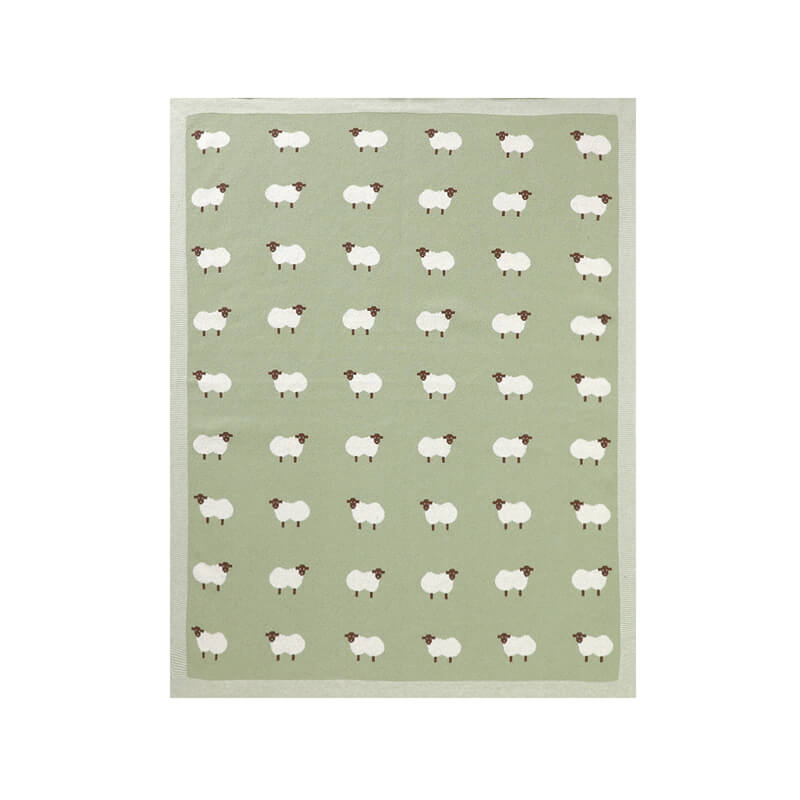 Light-Green-Baby-Blanket-Knit-100_-Cotton-Toddler-Blankets-for-Boys-and-Girls-with-Cute-Sheep-A031-White-Map
