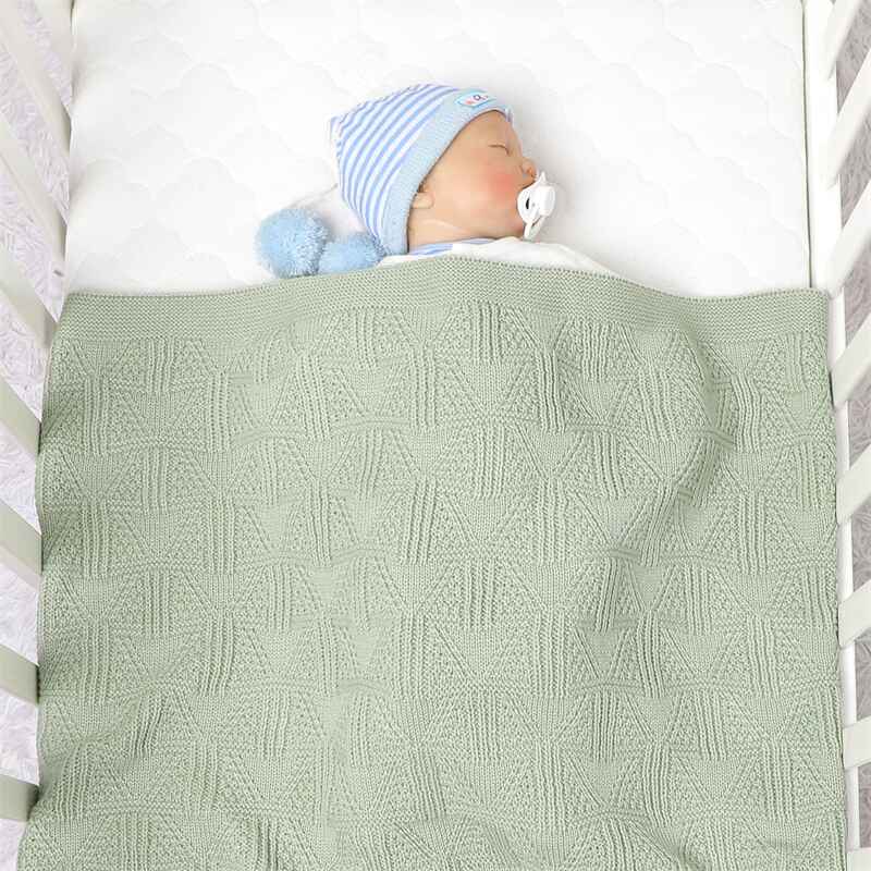 Light-Green-Baby-Blanket-Knit-Toddler-Blankets-for-Boys-and-Girls-with-Cherry-Pattern-A088-Scenes-4