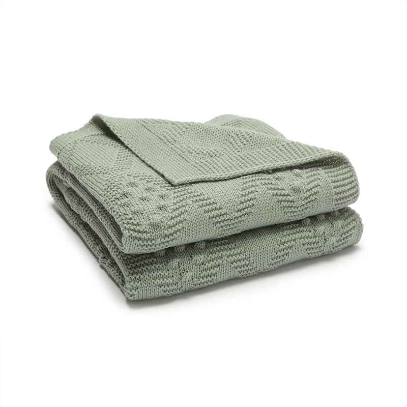 Light-Green-Cable-Knit-Baby-Blanket-Neutral-Baby-Receiving-Blankets-A070