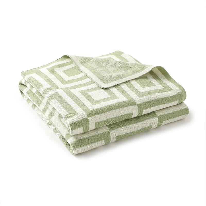    Light-Green-Knit-Baby-Swaddling-Blanket-Cotton-Lightweight-Soft-Cozy-Receiving-Swaddle-Crib-Stroller-Quilt-Blanket-A062
