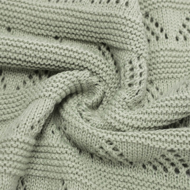     Light-Green-Knitted-Baby-Blanket-Crochet-Knit-Cellular-Breathable-Soft-Baby-Blankets-for-Toddler-Newborn-Boy-Girls-A040-Detail-3