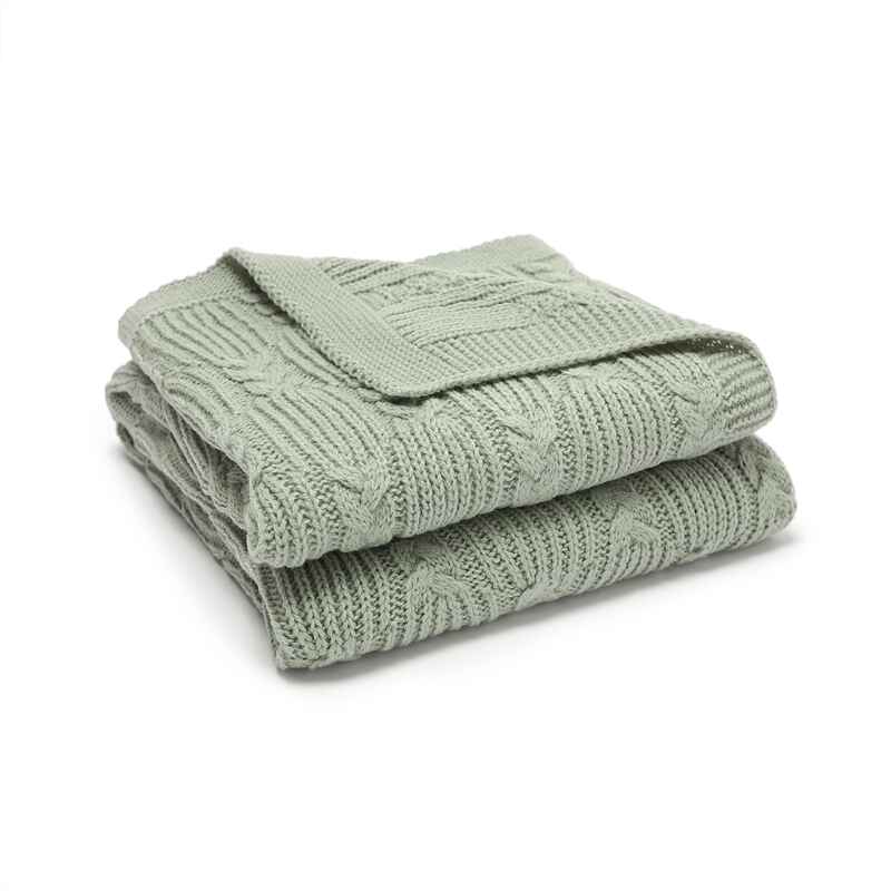 Light-Green-Pure-Cotton-Baby-Blanket-Knit-Cellular-Toddler-Blankets-for-Boys-and-Girls-A084