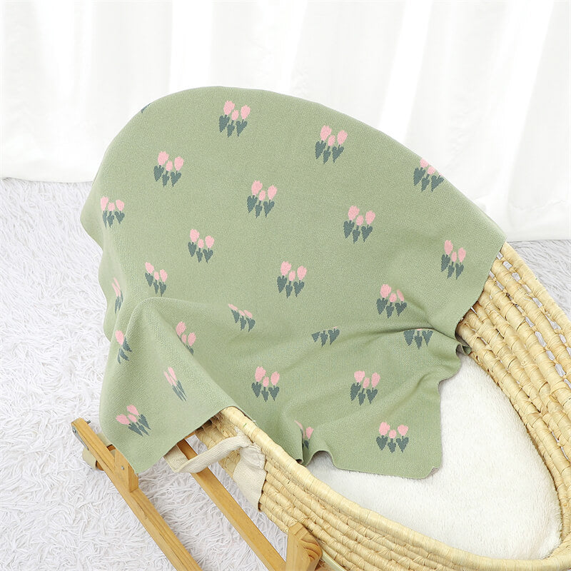 Light-Green-Swaddling-Baby-Blanket-for-Girls-and-Boys-100_-Cotton-Knit-Buttery-Soft-Cozy-Receiving-Swaddle-Crib-Stroller-Blanket-A059-Scenes-4