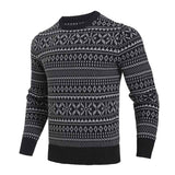    Mens-Casual-Argyle-Slightly-Stretch-Crew-Neck-Sweater-G101-Side