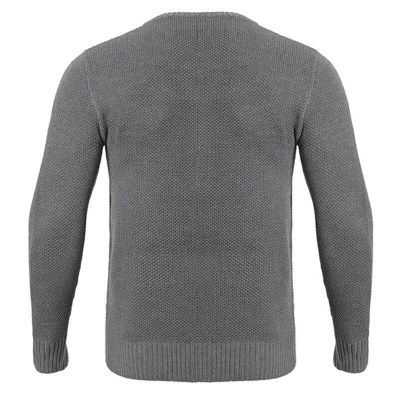 Mens-Plain-Casual-Sweater-Slim-Fit-Crewneck-Pullover-G099-Back