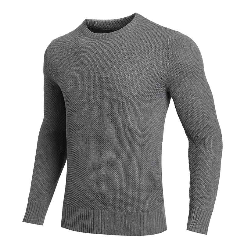 Mens-Plain-Casual-Sweater-Slim-Fit-Crewneck-Pullover-G099-Side