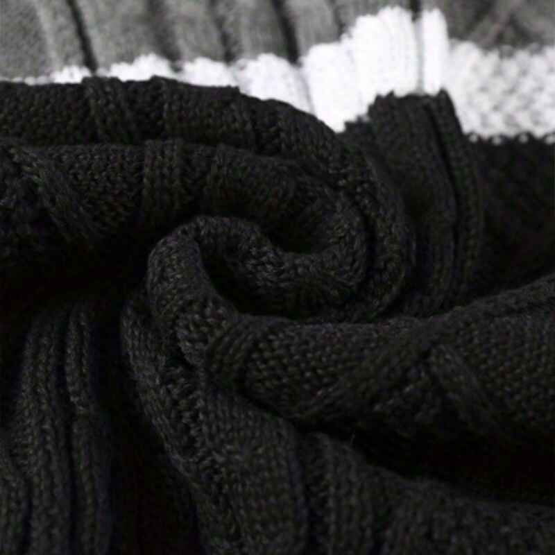   Mens-Round-Neck-Sweater-Trend-Color-Matching-Casual-Versatile-Strip-Texture-Pullover-Sweater-For-Autumn-And-Winter-G088-Detail-2