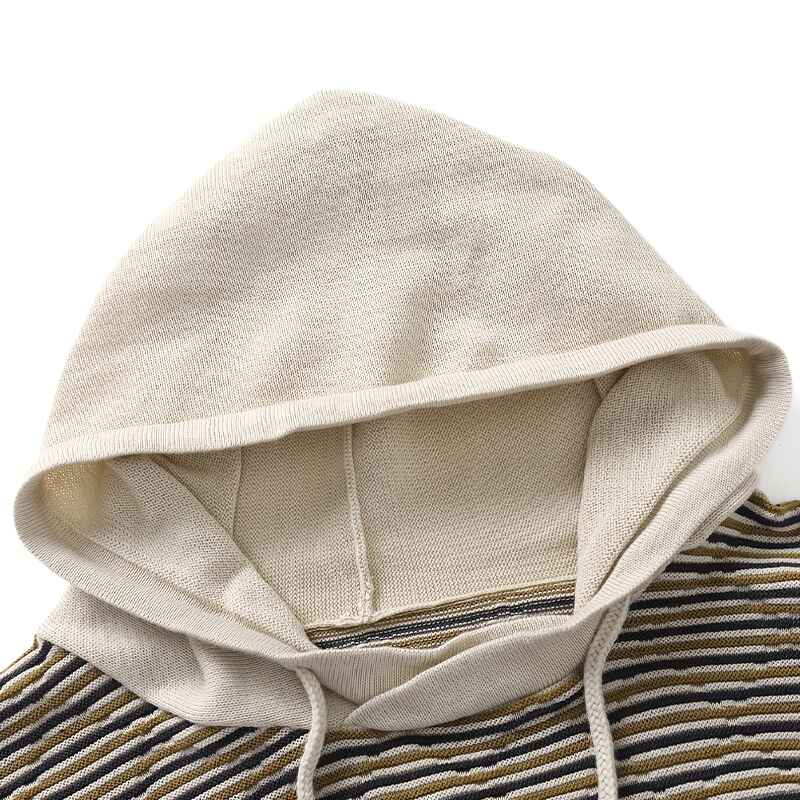 Mens-Striped-Stylish-Hooded-Sweater-Knitwear-Casual-Lazy-Style-G098-Detail-2