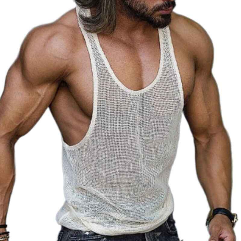 Mens-summer-new-white-bottoming-sweater-loose-fitness-sports-vest-G084