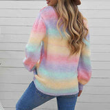 Multicolor-Womens-Classic-Fit-Soft-Touch-Long-Sleeve-Crewneck-Sweater-K134-Back
