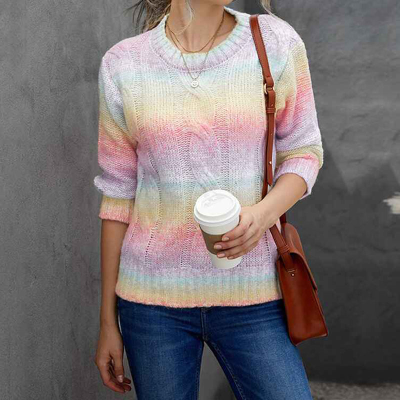 Multicolor-Womens-Valentine-Heart-Sweater-V-Neck-Embroidery-Knit-Loose-Casual-Long-Sleeve-Ribbed-Pullover-Sweaters-K160-Front