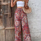 Women's Boho Palazzo Pants Wide Leg Beach Pants High Waisted Lounge Pants