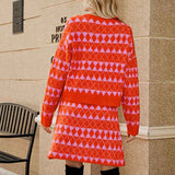 Orange-Red-Womens-Sexy-Low-Neck-Bodycon-Dress-and-Sweater-Cardigan-Ribbed-Knit-2-Piece-Sweater-Set-Outfits-K594-Back