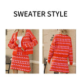 Orange-Red-Womens-Sexy-Low-Neck-Bodycon-Dress-and-Sweater-Cardigan-Ribbed-Knit-2-Piece-Sweater-Set-Outfits-K594-Detail