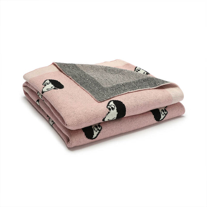 Pink-100_-Cotton-Baby-Blanket-Knit-Soft-Cozy-Swaddle-Receiving-Blankets-Toddler-Infant-Blanket-with-Lovely-Dog-A047