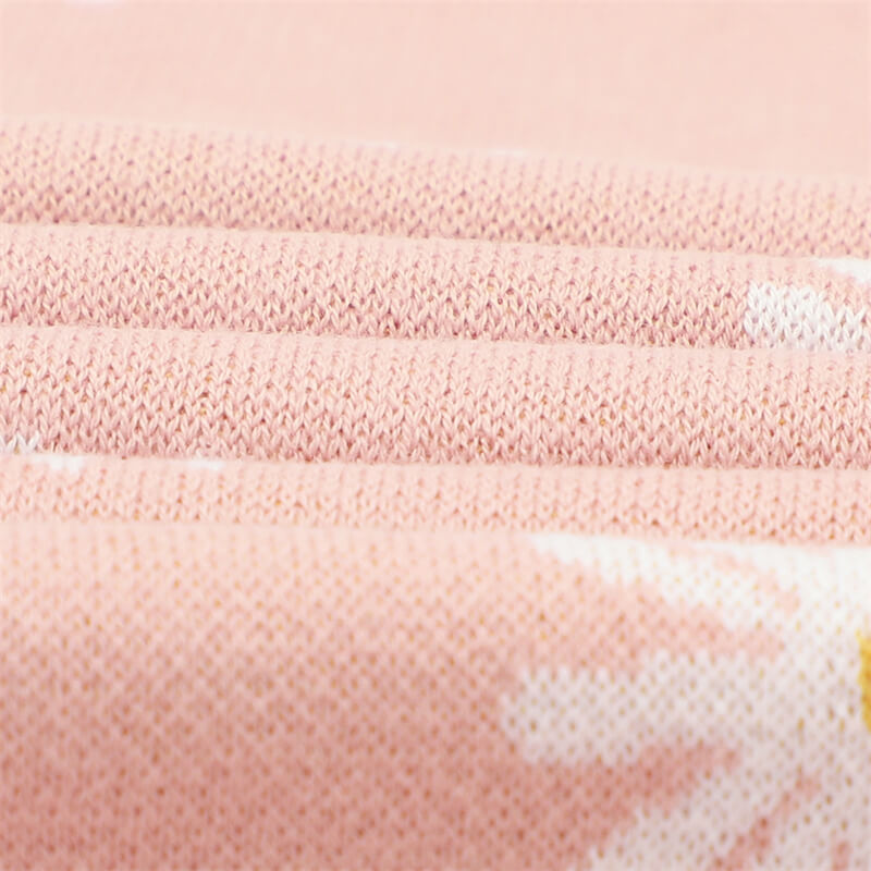 Pink-100_-Cotton-Baby-Blanket-Knit-Soft-Cozy-Swaddle-Receiving-Blankets-Toddler-Infant-Blanket-with-Lovely-Sun-Flower-A041-Detail-2