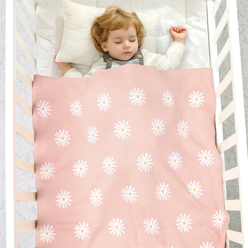Pink-100_-Cotton-Baby-Blanket-Knit-Soft-Cozy-Swaddle-Receiving-Blankets-Toddler-Infant-Blanket-with-Lovely-Sun-Flower-A041-Scenesl-1