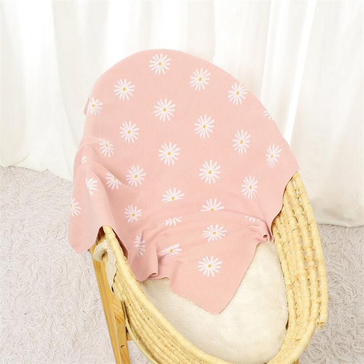 Pink-100_-Cotton-Baby-Blanket-Knit-Soft-Cozy-Swaddle-Receiving-Blankets-Toddler-Infant-Blanket-with-Lovely-Sun-Flower-A041-Scenesl-4