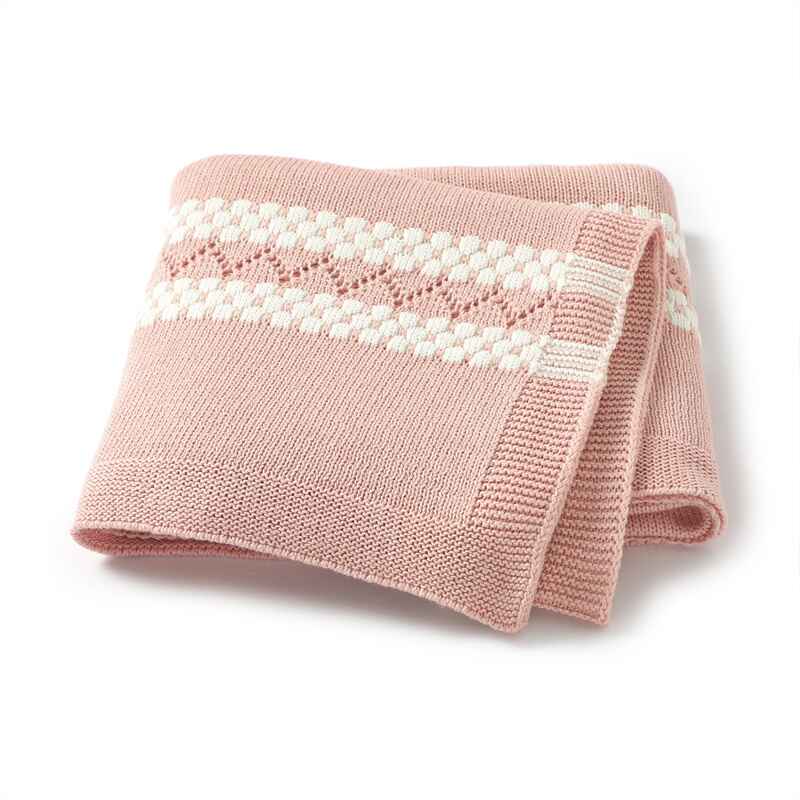 Pink-Baby-Blanket-Cotton-Knit-Soft-Cozy-Newborn-Boy-Girls-Swaddle-Receiving-Blanket-A076