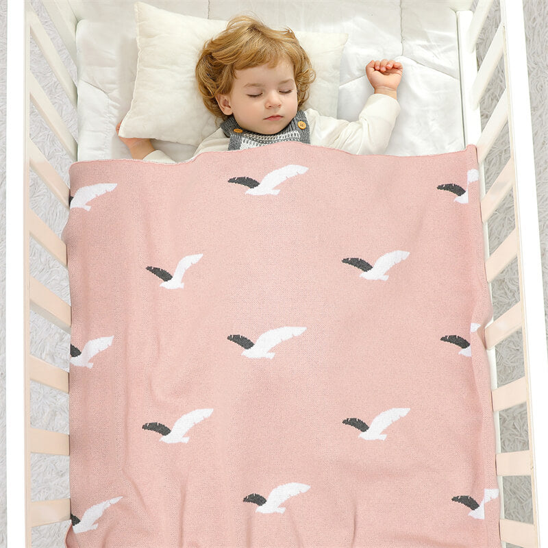 Pink-Baby-Blanket-Knit-Cellular-Toddler-Blankets-for-Boys-and-Girls-A055-Scenes-6