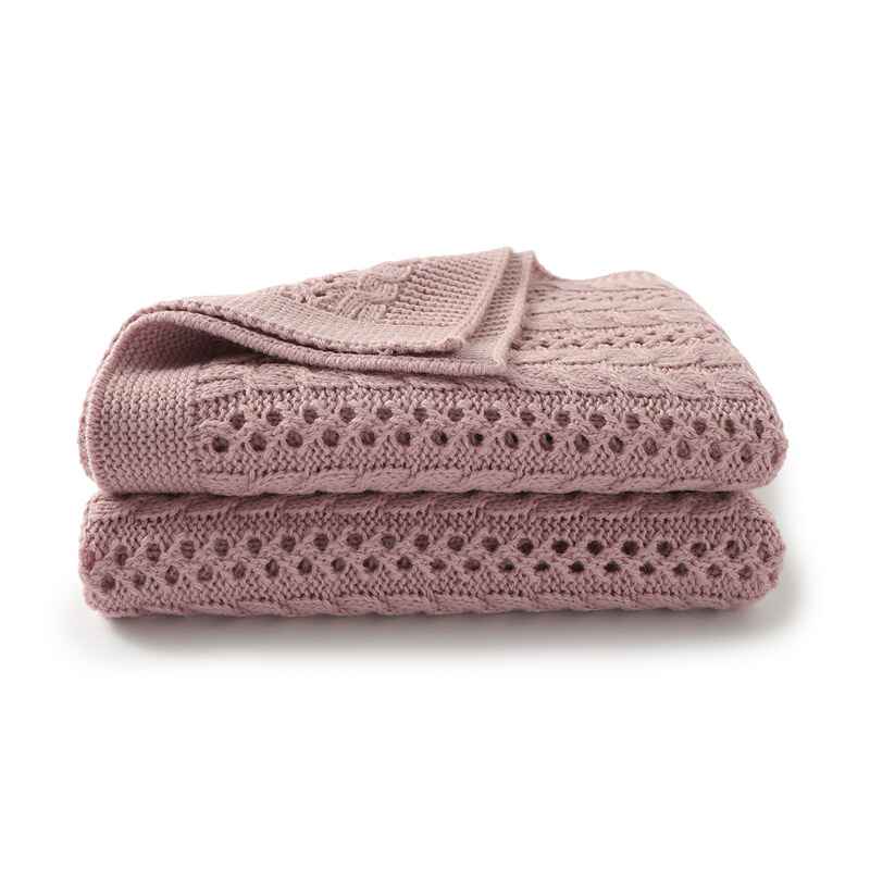 Pink-Baby-Blanket-Soft-Knit-Swaddle-Receiving-Blankets-Crochet-Cosy-Blanket-Baby-for-Newborn-A066