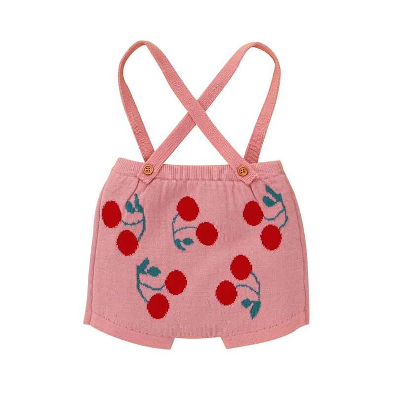 Pink-Baby-Girls-Knitted-Cherry-Pattern-Overalls-A024-Back