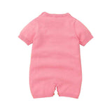    Pink-Baby-Short-Sleeve-Romper-100_-Cotton-Knitted-One-Piece-Outfits-A027-Front-Back