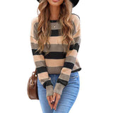 Pink-Color-Block-Sweater-for-Women-Long-Sleeve-Round-Neck-Striped-Stitching-Casual-Loose-Knitted-Pullover-Tops-K176