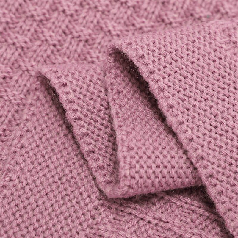 Pink-Cotton-Baby-Blanket-Waffle-Knit-Toddler-Blankets-Soft-Warm-Breathable-Nursery-Swaddling-Blankets-for-Girls-and-Boys-A038-Detail-3