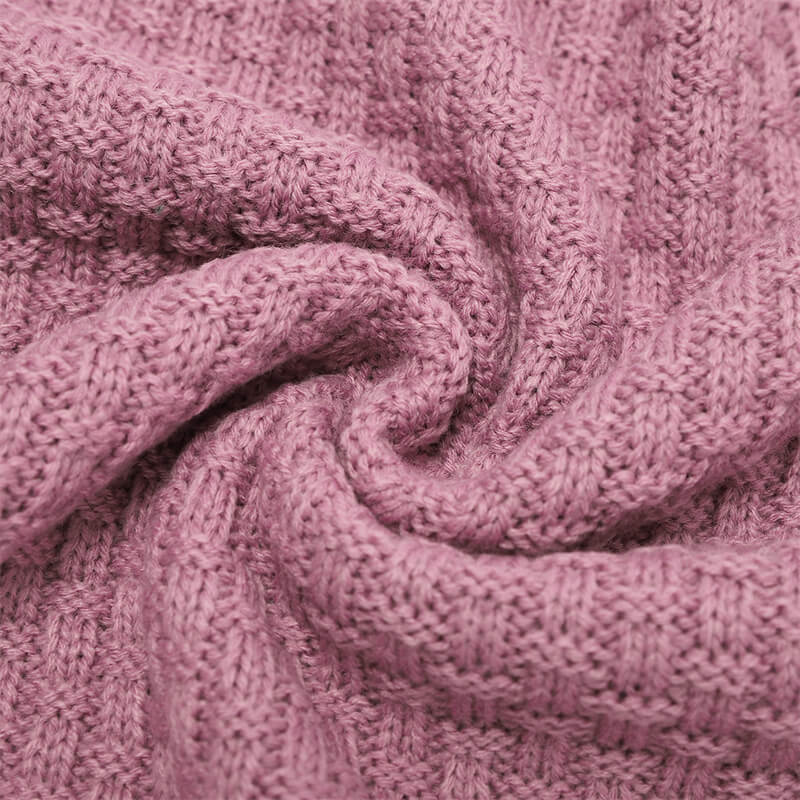 Pink-Cotton-Baby-Blanket-Waffle-Knit-Toddler-Blankets-Soft-Warm-Breathable-Nursery-Swaddling-Blankets-for-Girls-and-Boys-A038-Detail-4