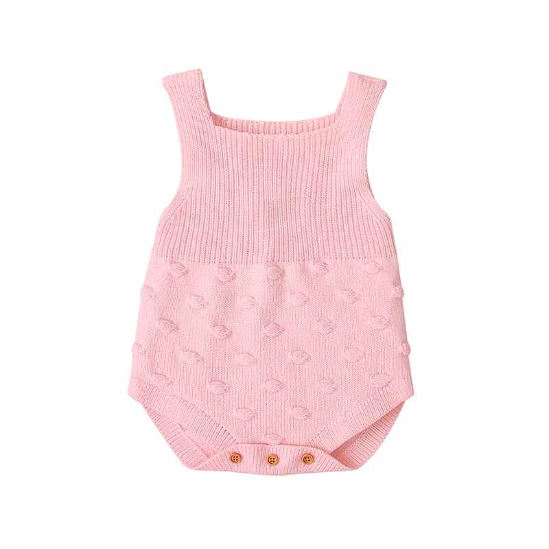 Pink-Infant-Baby-Girls-And-Boy-Summer-Outfits-Fly-Sleeve-Solid-Knit-Romper-Tops-Short-Pants-Headband-Casual-Clothes-Set-A011-Front