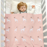     Pink-Knit-Baby-Blankets-in-Cable-Pattern-Organic-Cotton-Blankets-for-Crib-or-Stroller-Receiving-Blankets-A061-Scenes-2