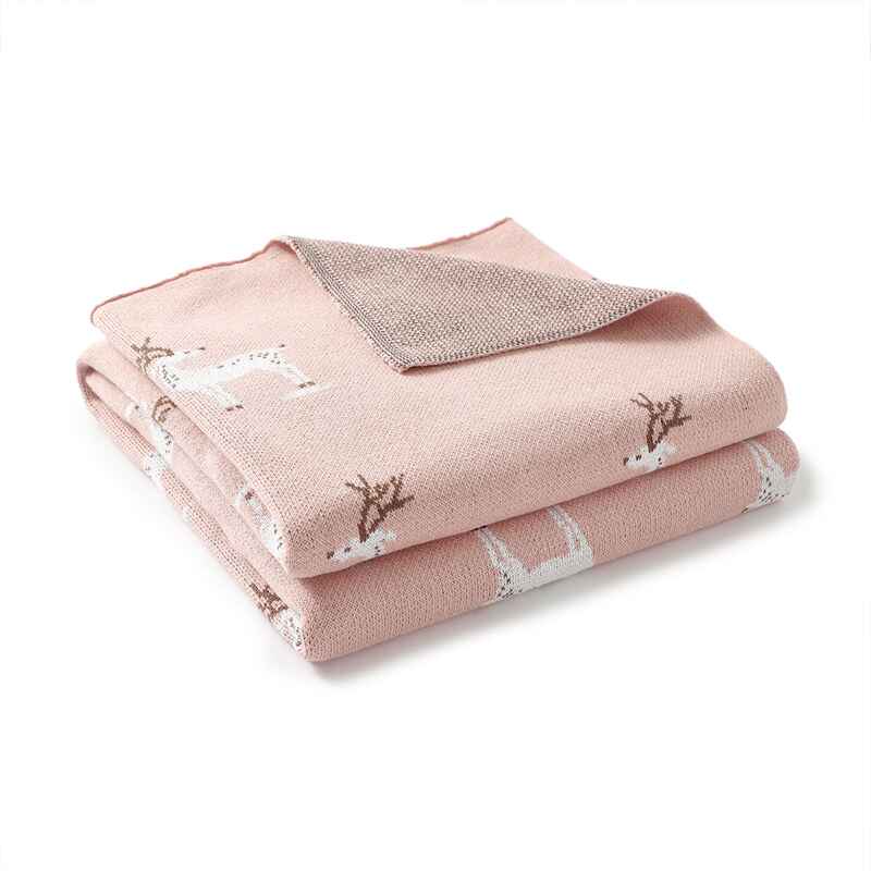 Pink-Knit-Baby-Blankets-in-Cable-Pattern-Organic-Cotton-Blankets-for-Crib-or-Stroller-Receiving-Blankets-A061