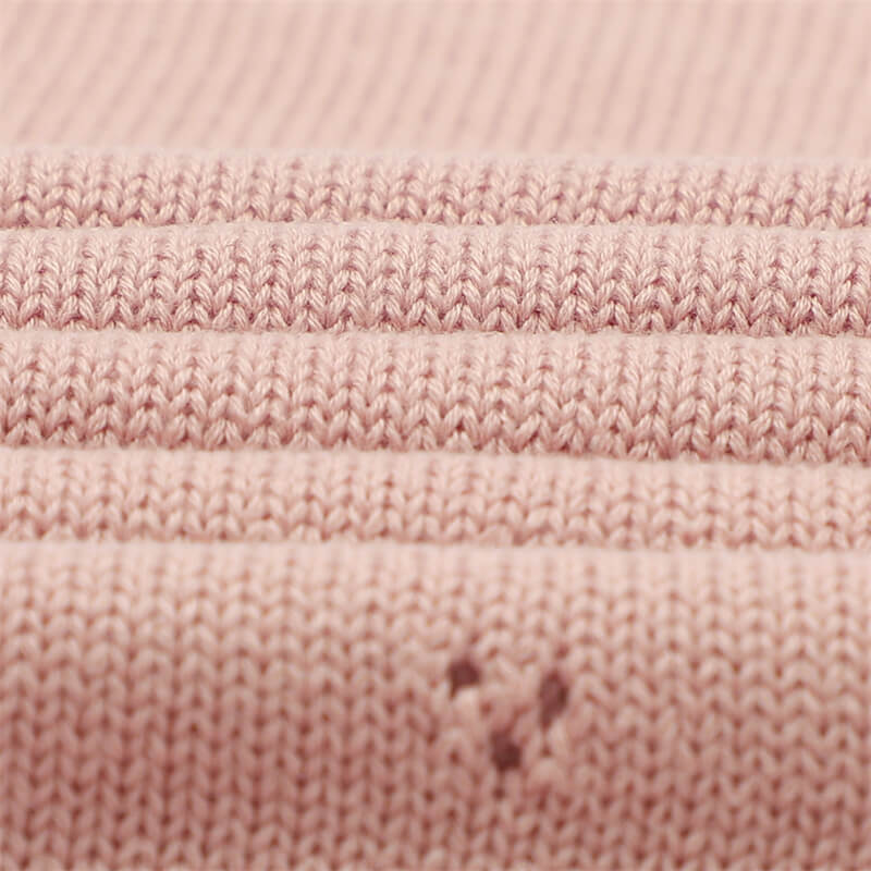     Pink-Knit-Baby-Receiving-Blankets-for-Girls-_-Boys-Gender-Neutral-100_-Soft-Fine-Loomed-Cotton-Quilt-Blanket-A045-Detail-2