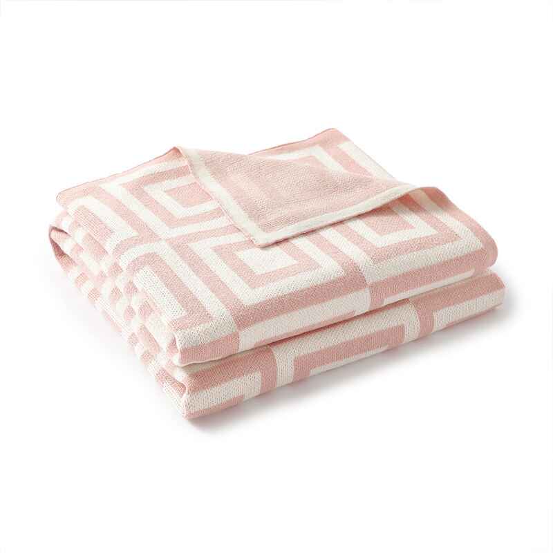 Pink-Knit-Baby-Swaddling-Blanket-Cotton-Lightweight-Soft-Cozy-Receiving-Swaddle-Crib-Stroller-Quilt-Blanket-A062