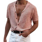 Pink-Mens-short-sleeved-sweater-Summer-thin-loose-POLO-shirt-G086