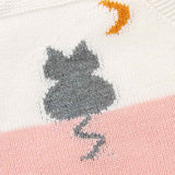 Pink-Newborn-Baby-Boy-Color-Block-Knit-Sleeveless-Cute-Kitten-Pattern-Bodysuit-Jumpsuit-Set-Sleeveless-A015-Detail