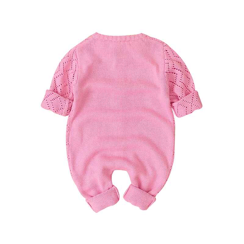     Pink-Newborn-Knit-Romper-Round-Neck-Jumpsuit-Hollow-Breathable-Bodysuit-for-Baby-Girls-Boys-A021-Back