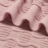 Pink-Organic-Cotton-Knit-Soft-Warm-Cozy-Unisex-Receiving-Swaddler-Cuddle-Stroller-Crib-Quilt-Blanket-A037-Detail-1