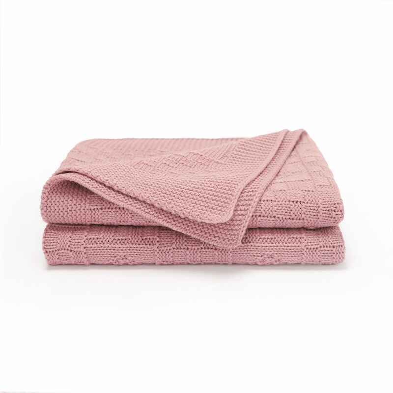 Pink-Unisex-Knit-Swaddling-Baby-Blanket-for-Girls-and-Boys-Soft-Warm-Cozy-Blanket-A086