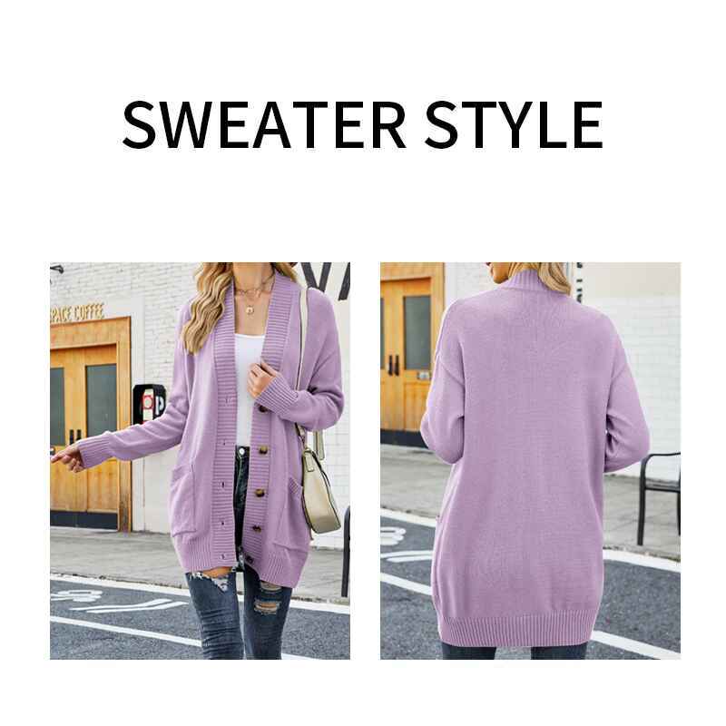 Purple-Womens-Fashion-Open-Front-Long-Sleeve-Cardigans-Sweaters-Coats-With-Pockets-K599-Detail