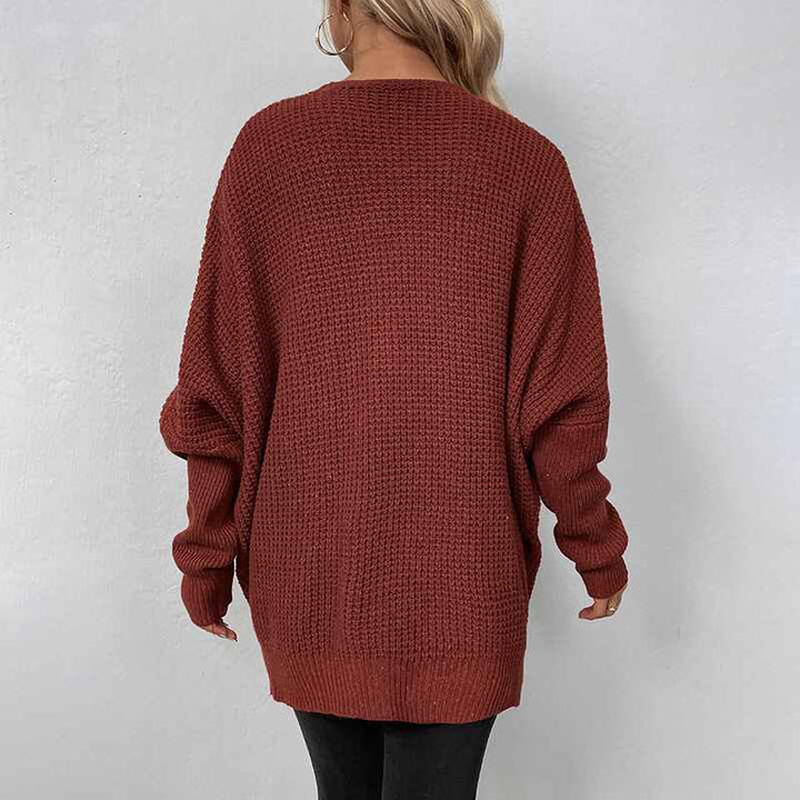 Red-Fall-Cardigan-Sweaters-for-Women-Oversized-Chunky-Kimono-Slouchy-Wrap-Batwing-Sleeve-Open-Front-Outwear-Coat-K624-Back