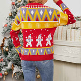 Red-Womens-Ugly-Christmas-Sweater-Santa-Funny-Xmas-Holiday-Party-Knitted-Pullover-K467-Back