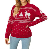 Red-Womens-Ugly-Christmas-Sweater-Unisex-Mens-Novelty-Fairisle-Reindeer-Pullover-for-Party-Fun-K482