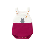 Rose-Red-Newborn-Baby-Boy-Color-Block-Knit-Sleeveless-Cute-Kitten-Pattern-Bodysuit-Jumpsuit-Set-Sleeveless-A015