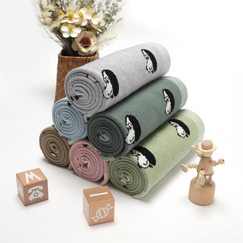 Six-Colors-100_-Cotton-Baby-Blanket-Knit-Soft-Cozy-Swaddle-Receiving-Blankets-Toddler-Infant-Blanket-with-Lovely-Dog-A047-Scenes-1