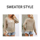 Size-Khaki-Cropped-Cardigan-Sweaters-for-Women-Long-Sleeve-Crochet-Knit-Shrug-Open-Front-V-Neck-Button-up-Tops-K592